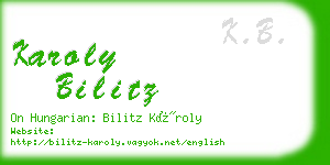 karoly bilitz business card